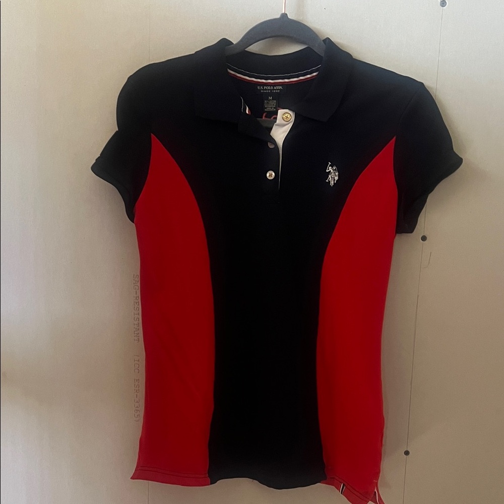 US Polo Association Navy and Red Polo Shirt